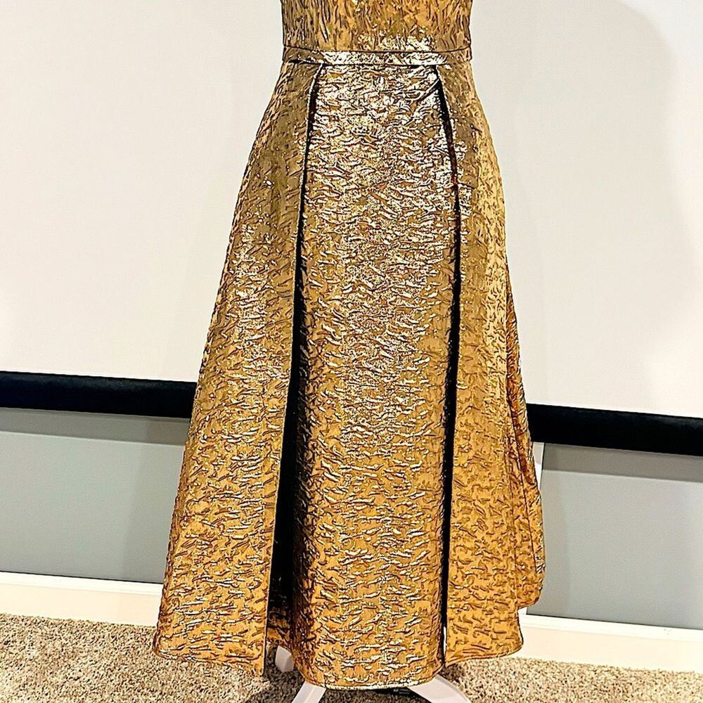 Antonio Melani Bridgett One Shoulder Metallic A-Line Evening Gown Dress Sz 2 NWT - Picture 5 of 16